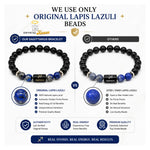 Sagittarius Bracelet (धनु राशि) - Black Obsidian & Lapis Lazuli
