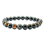Black Banded Agate Hakik Bracelet (Elastic)