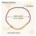 Red Garnet Bracelets - 2mm Faceted Beads (Gold)