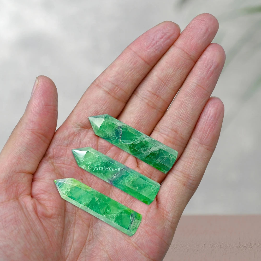 Green Fluorite Pencil Points (Set of 10)