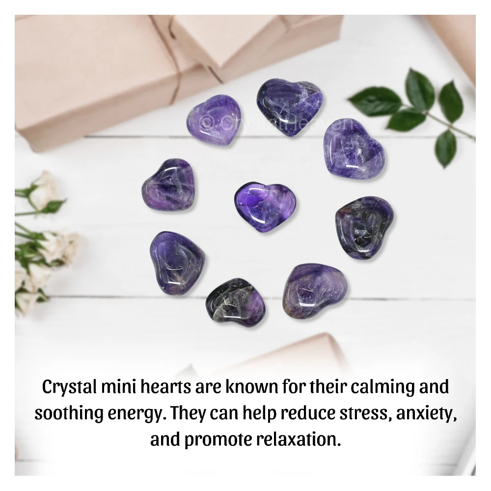 Amethyst Mini Heart - 15 mm (Pack of 10)