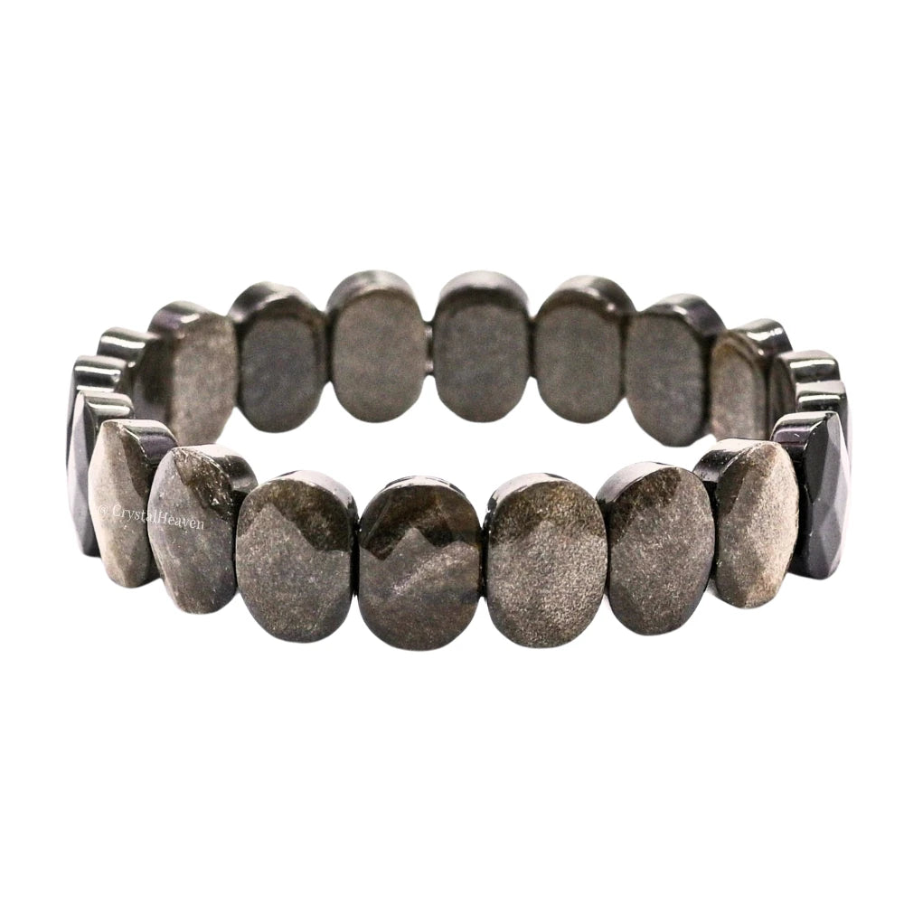 Gold Sheen Obsidian Faceted Beads Bracelet - Oval Stone