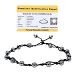 Silver Hematite Anklet (Hand Knotted)