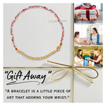 Orange Howlite Bracelets - 2mm Faceted Beads (Gold)