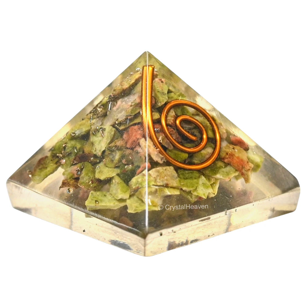 Unakite Orgone Pyramid - 30mm