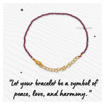 Red Garnet Bracelets - 2mm Faceted Beads (Gold)