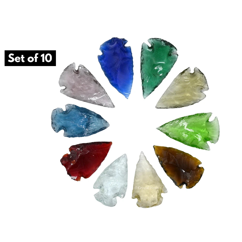 Mix Color Glass Arrowhead - 1" to 1.5"