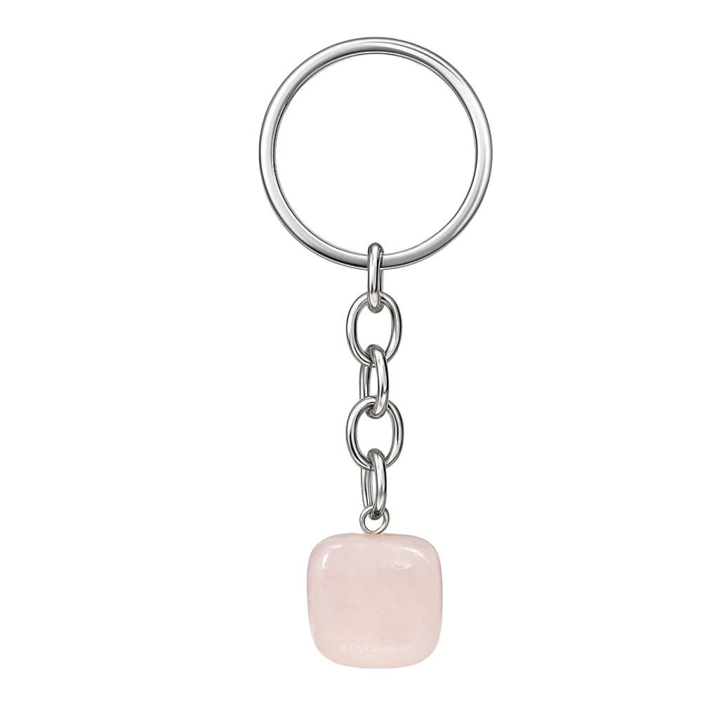 Rose Quartz Crystal Keychain (Tumbled)