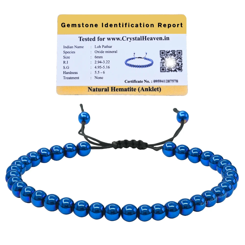 Blue Hematite Anklet (Without Knot)