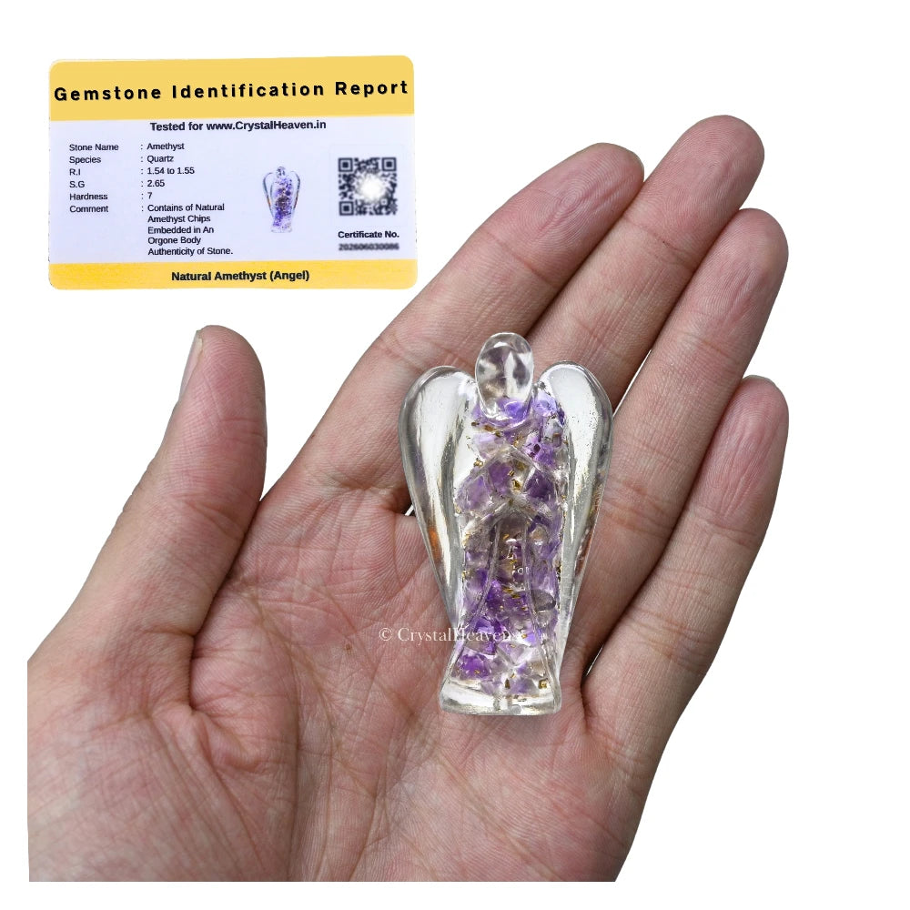 Amethyst Crystal Orgone Angel (2 Inch)