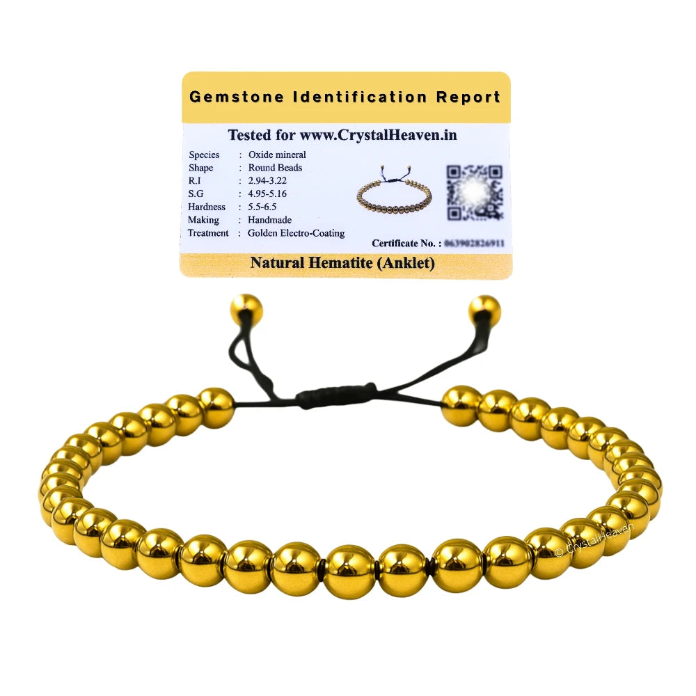 Golden Hematite Anklet (Without Knot)
