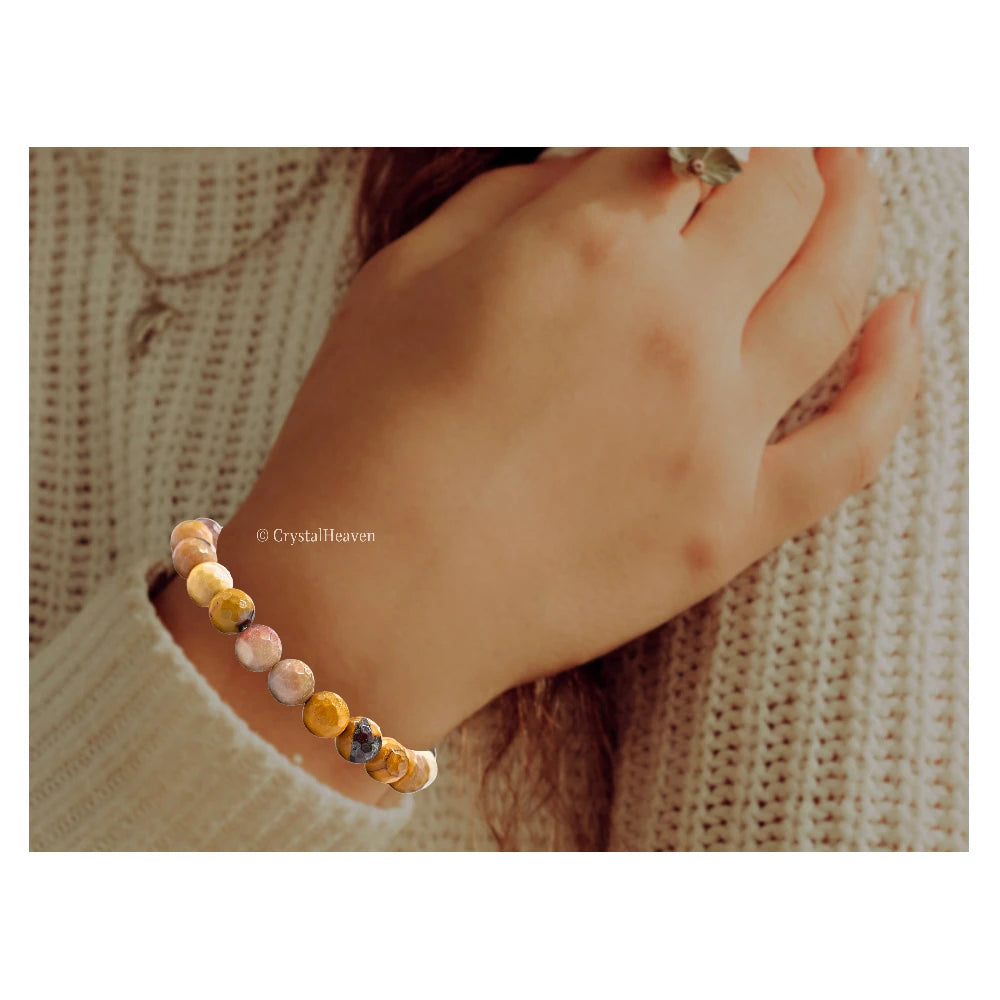 Mookaite Australian Jasper Bracelet (Faceted-Stretchable)