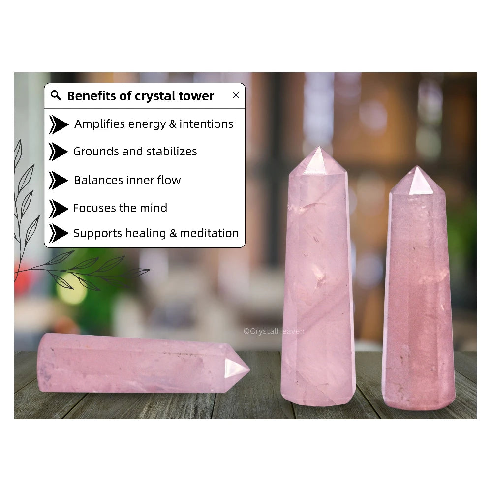 Rose Quartz Tower (3" to 4" inch)