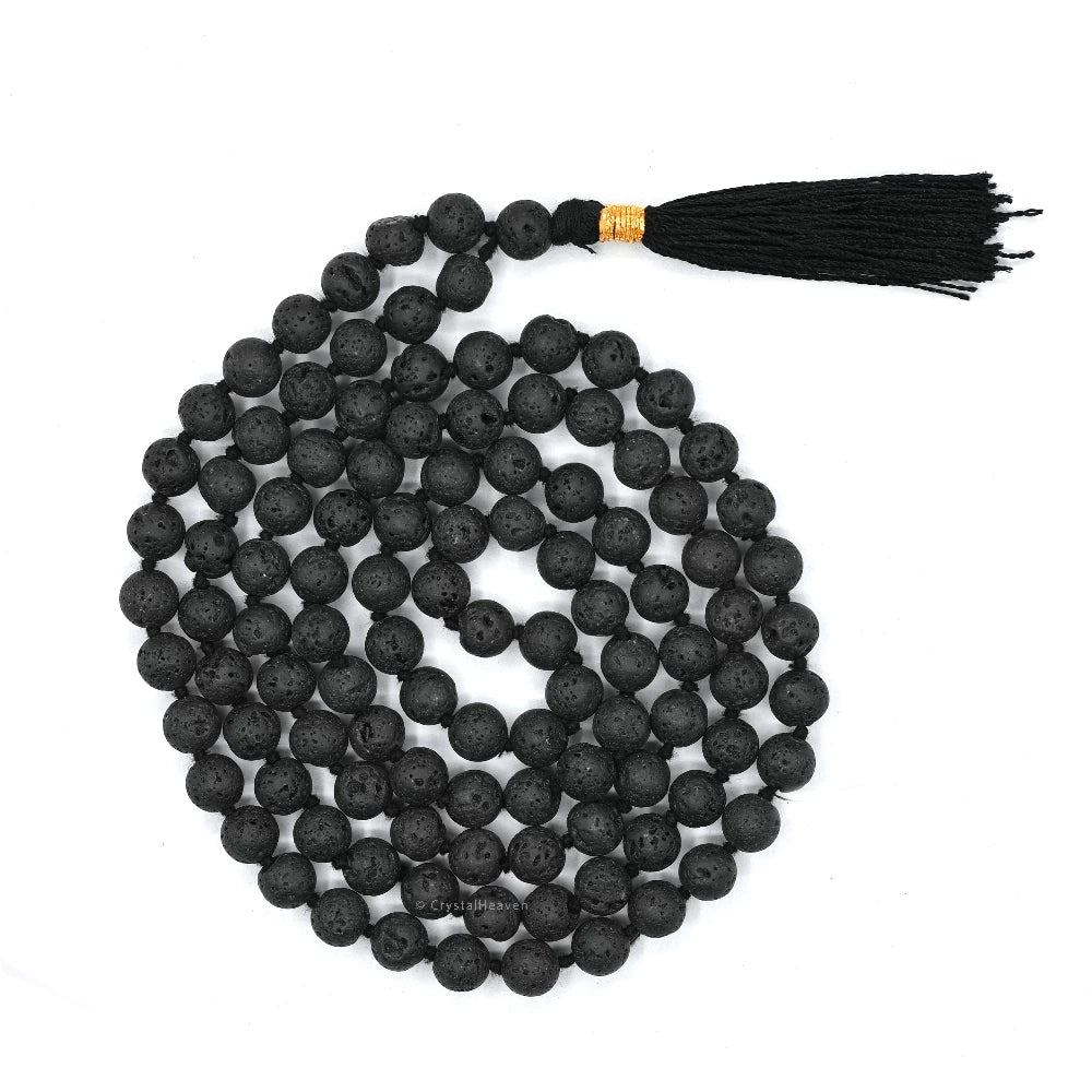 Lava Stone Japa Mala (Hand Knotted)