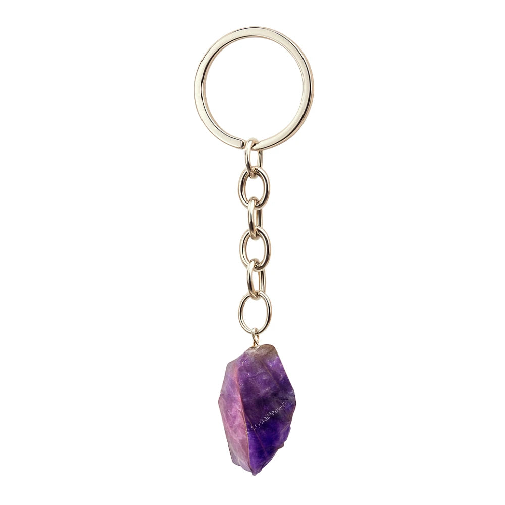 Amethyst Crystal Keychain (Raw)