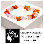 Rose Quartz & Carnelian Chips Bracelet