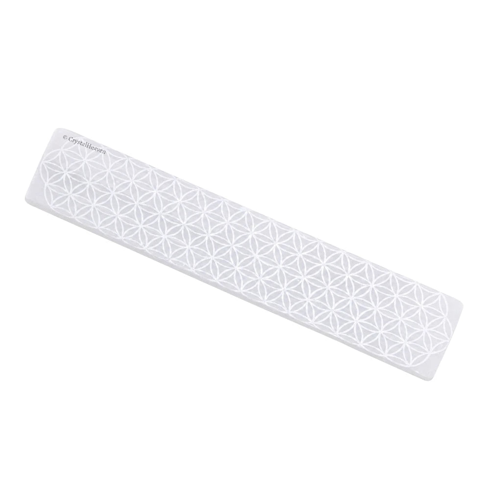 Selenite Charging Plate Stick with Flower of Life