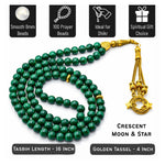 Malachite Crystal Tasbih (Gold)