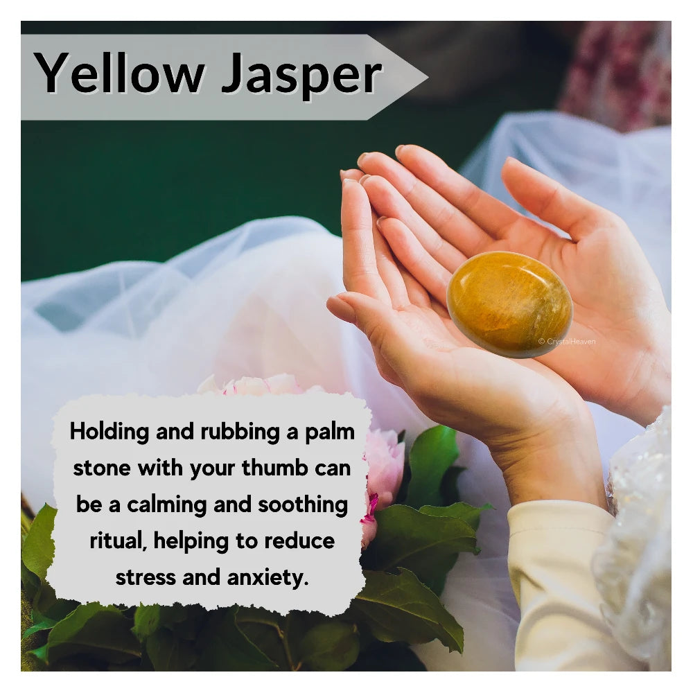 Yellow Jasper Palm Stone