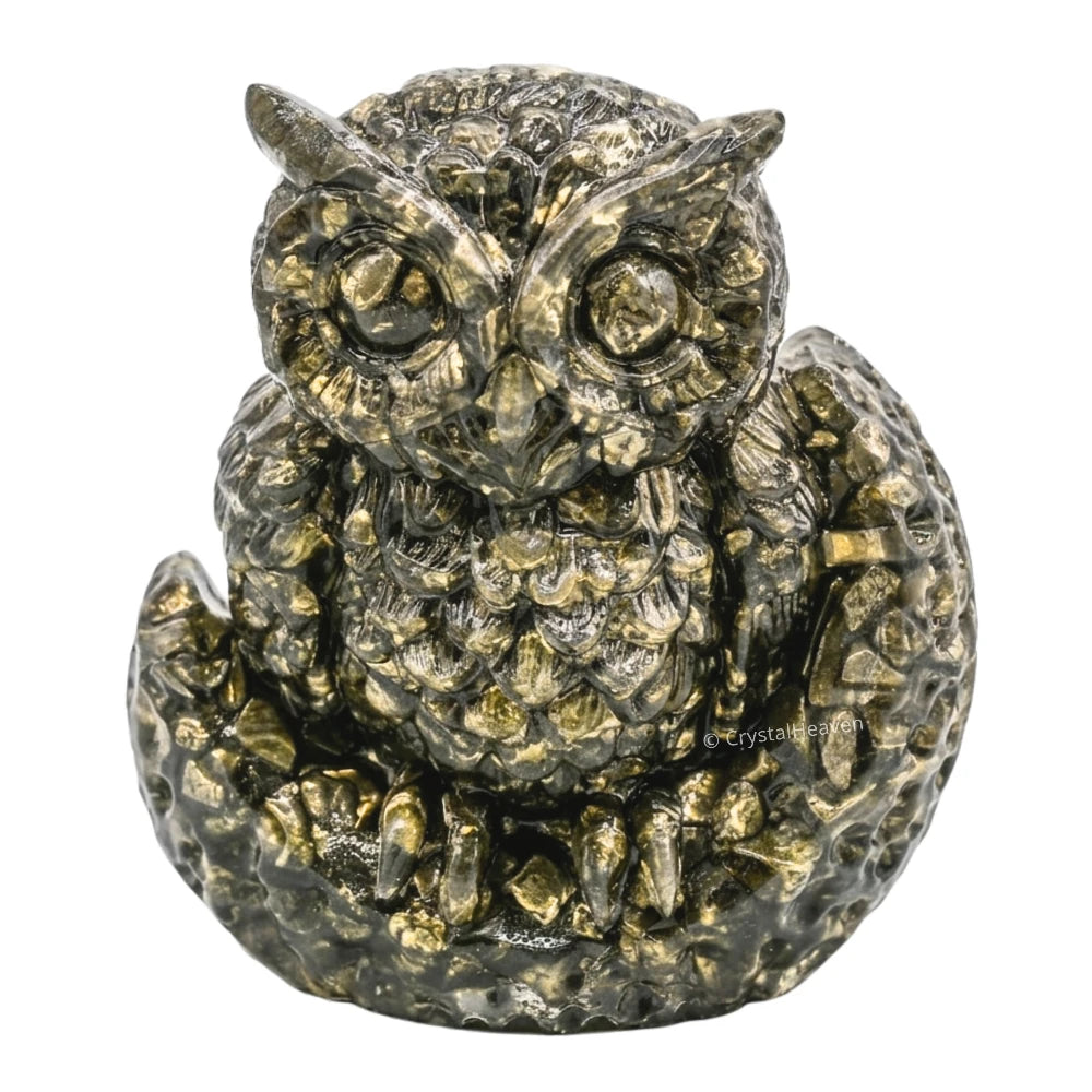 Natural Pyrite Owl