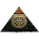 Black Tourmaline Orgone Pyramid (Round shriyantra -2)