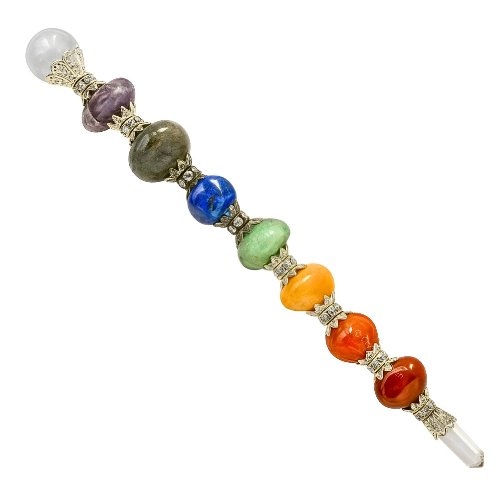 7 Chakra Crystal Tumbled Healing Stick