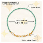 Green Onyx Bracelets - 2mm Faceted Beads (Gold)
