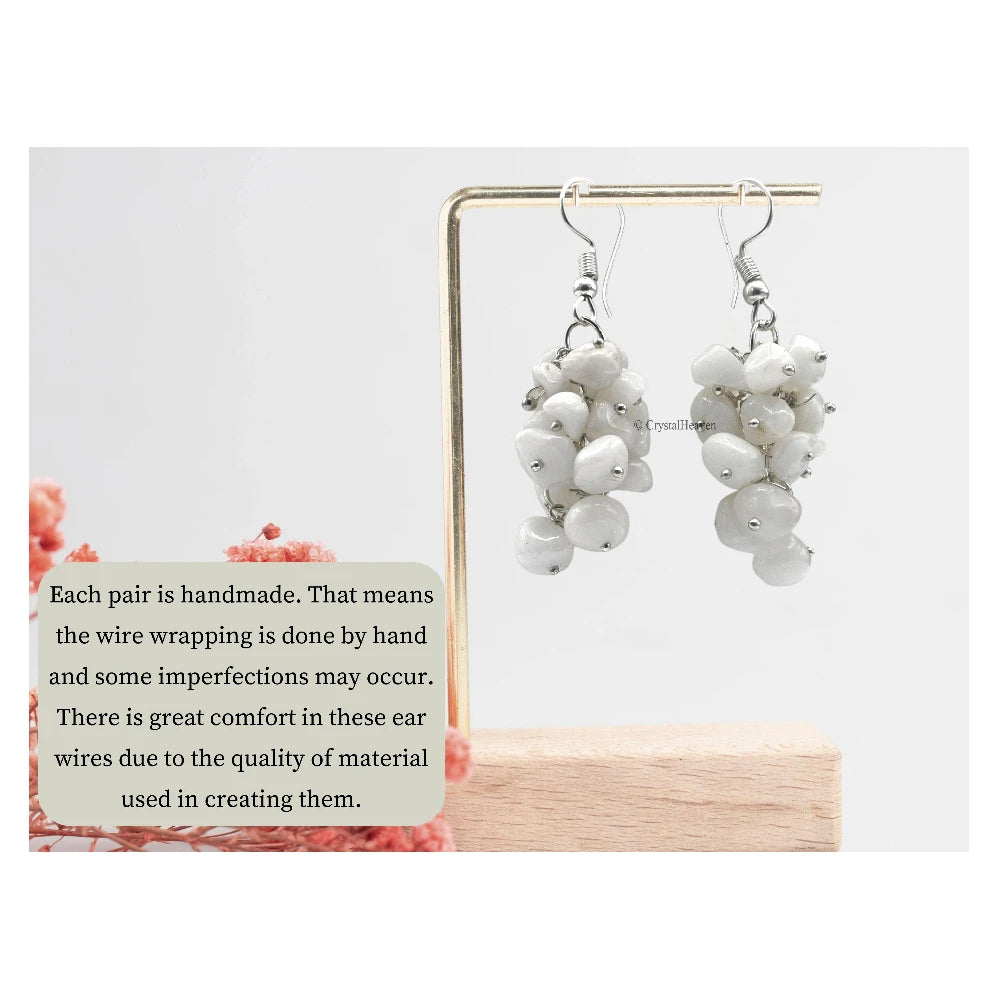 Snow Quartz Crystal Earrings