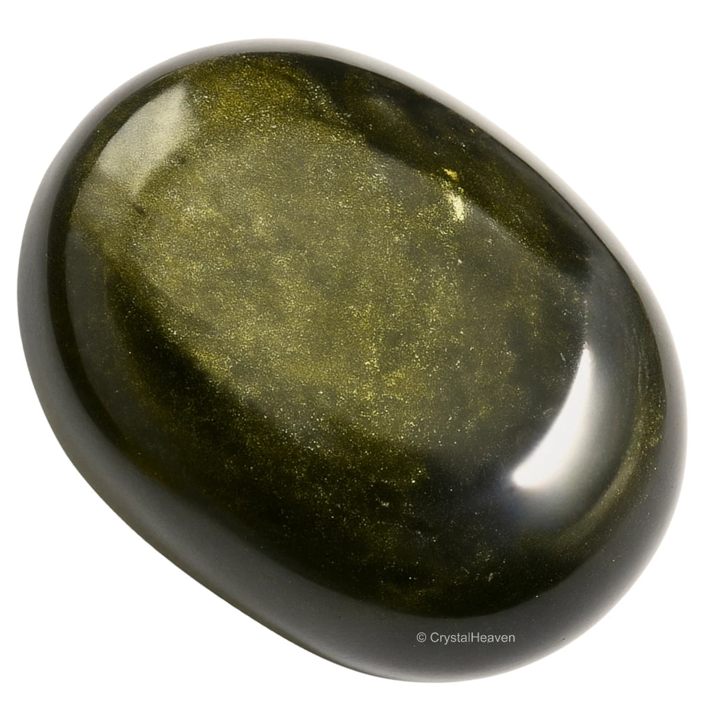 Golden Sheen Obsidian Palm Stone