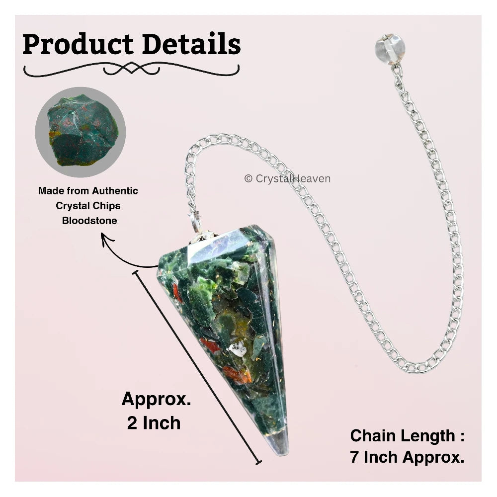 Bloodstone Crystal Orgone Pendulum