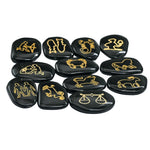 Black Agate Pagan Wiccan Stones (Set of 12)