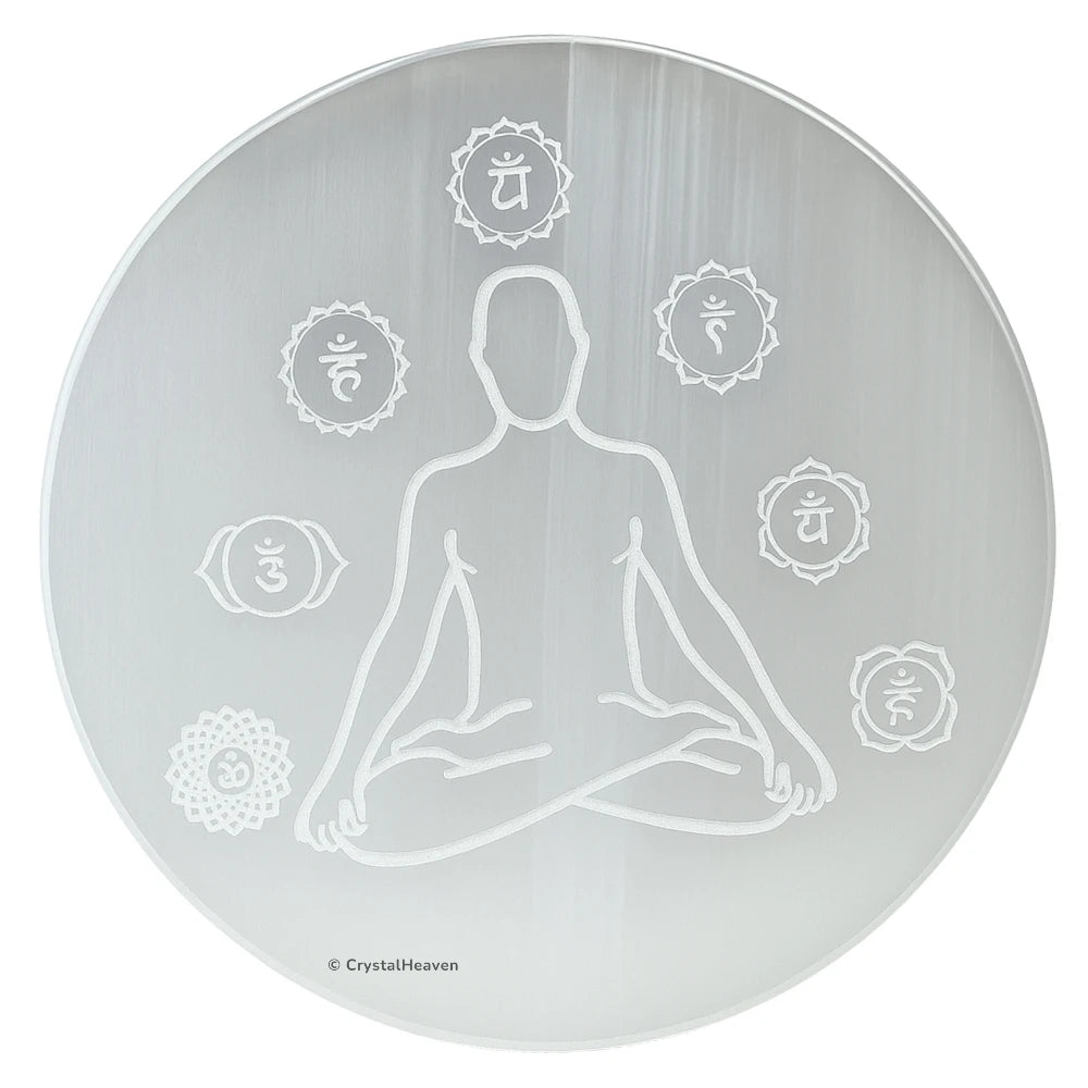 Selenite Charging Plate with Buddha (4 Inch)