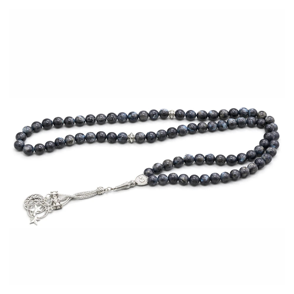 Larvikite Crystal Tasbih (Silver)