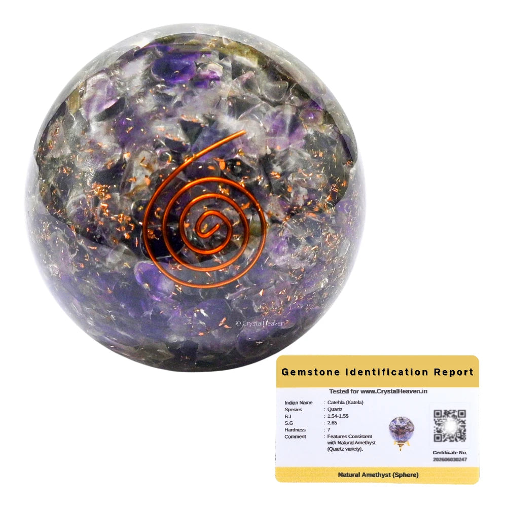Amethyst Crystal Orgonite Ball (2.5 Inch)