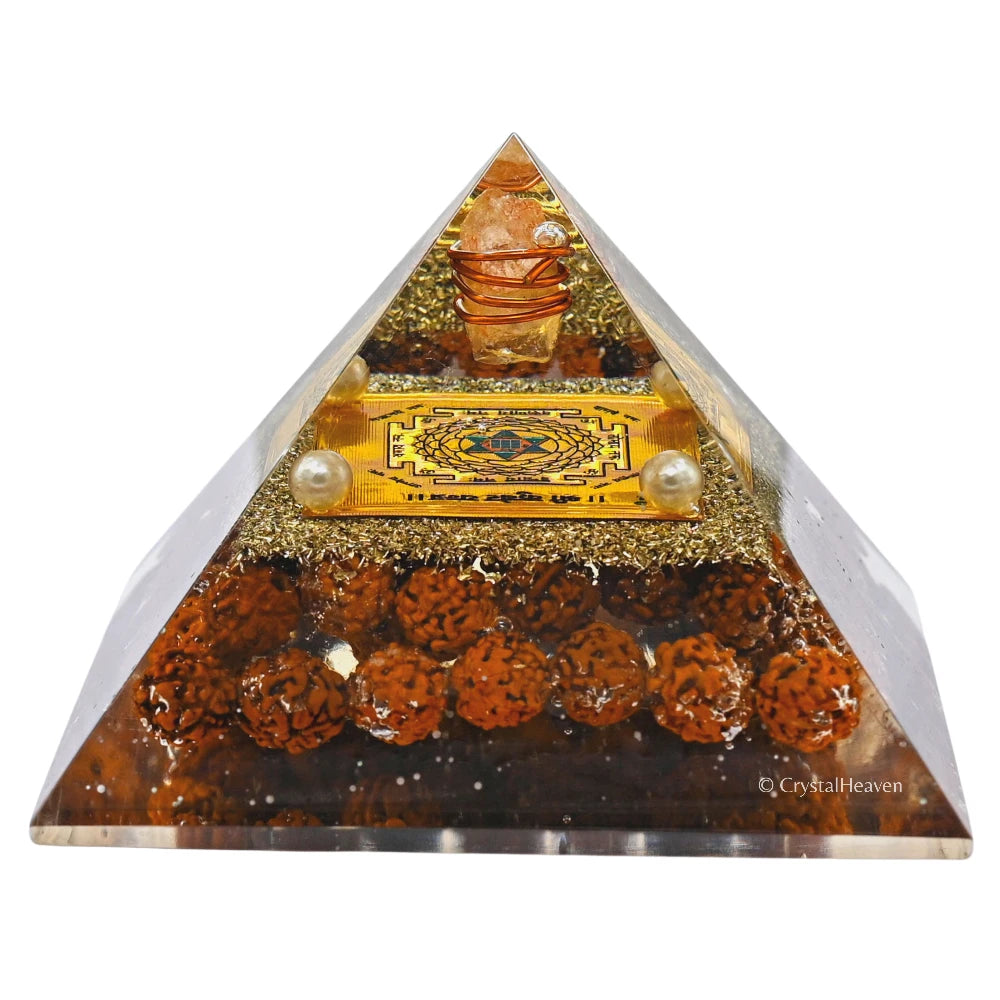 Rudraksha Orgone Pyramid - Shri Kuber Yantra