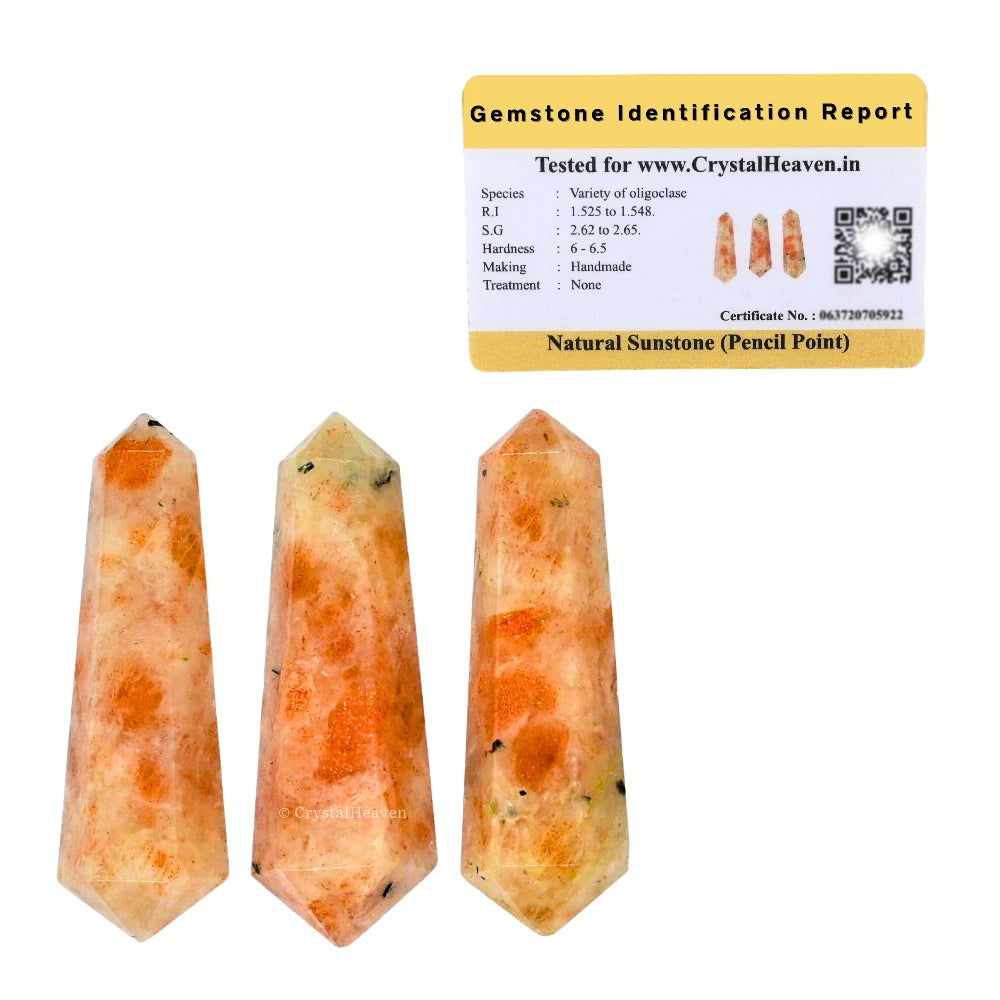 Sunstone Pencil Points (Double Terminated) (Set of 3)