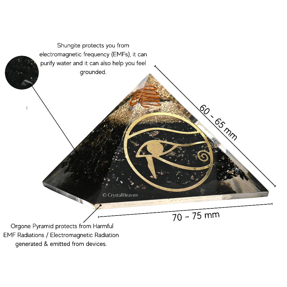 Shungite Orgone Pyramid (Horus Eye)
