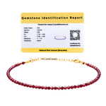 Red Garnet Bracelets - 2mm Faceted Beads (Gold)