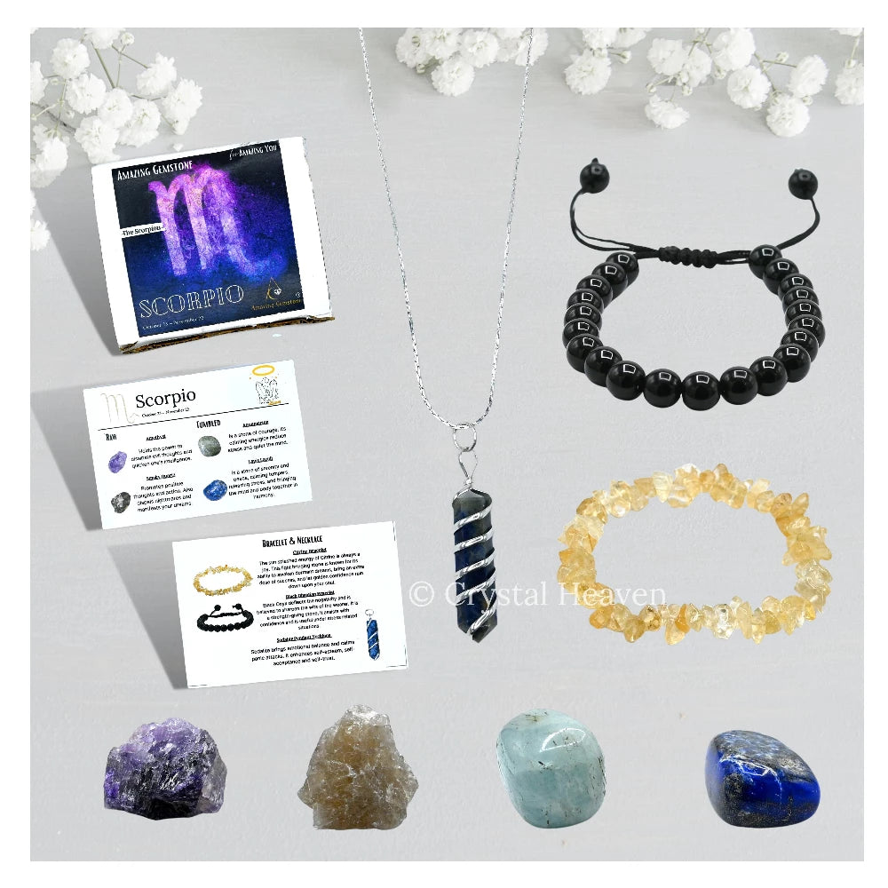 Scorpio Healing Crystals and Stones Premium Set