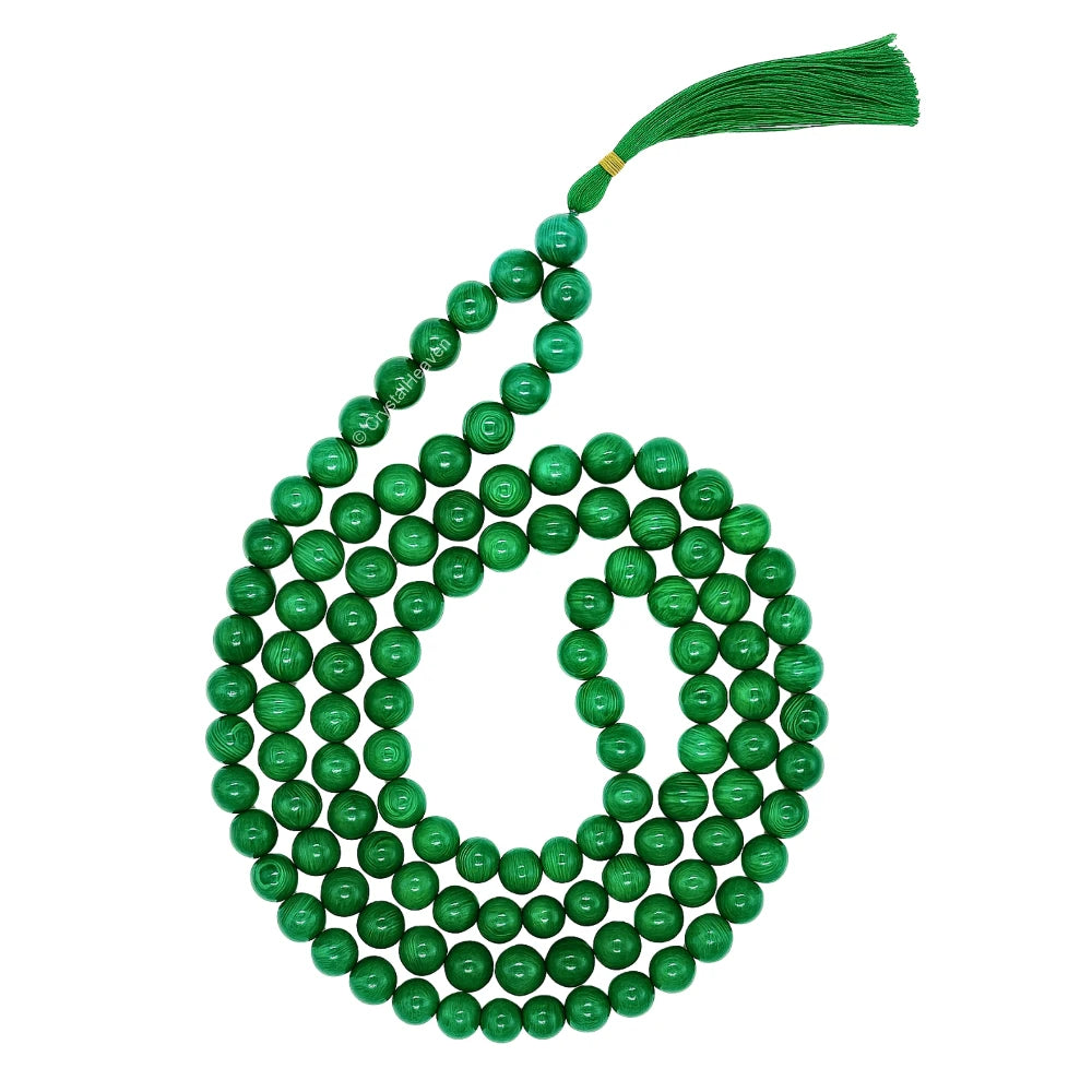 Malachite Japa Mala (Without Knot)