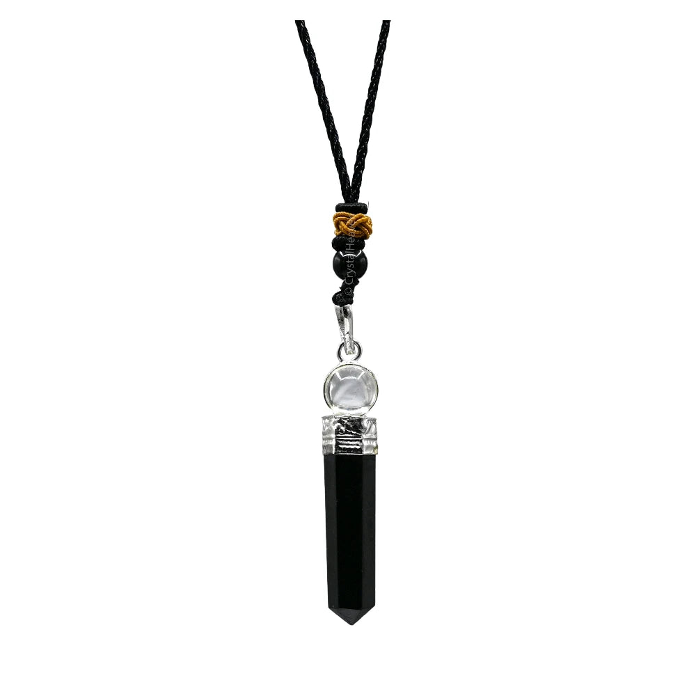Shungite Necklace - Cap Pencil with Quartz
