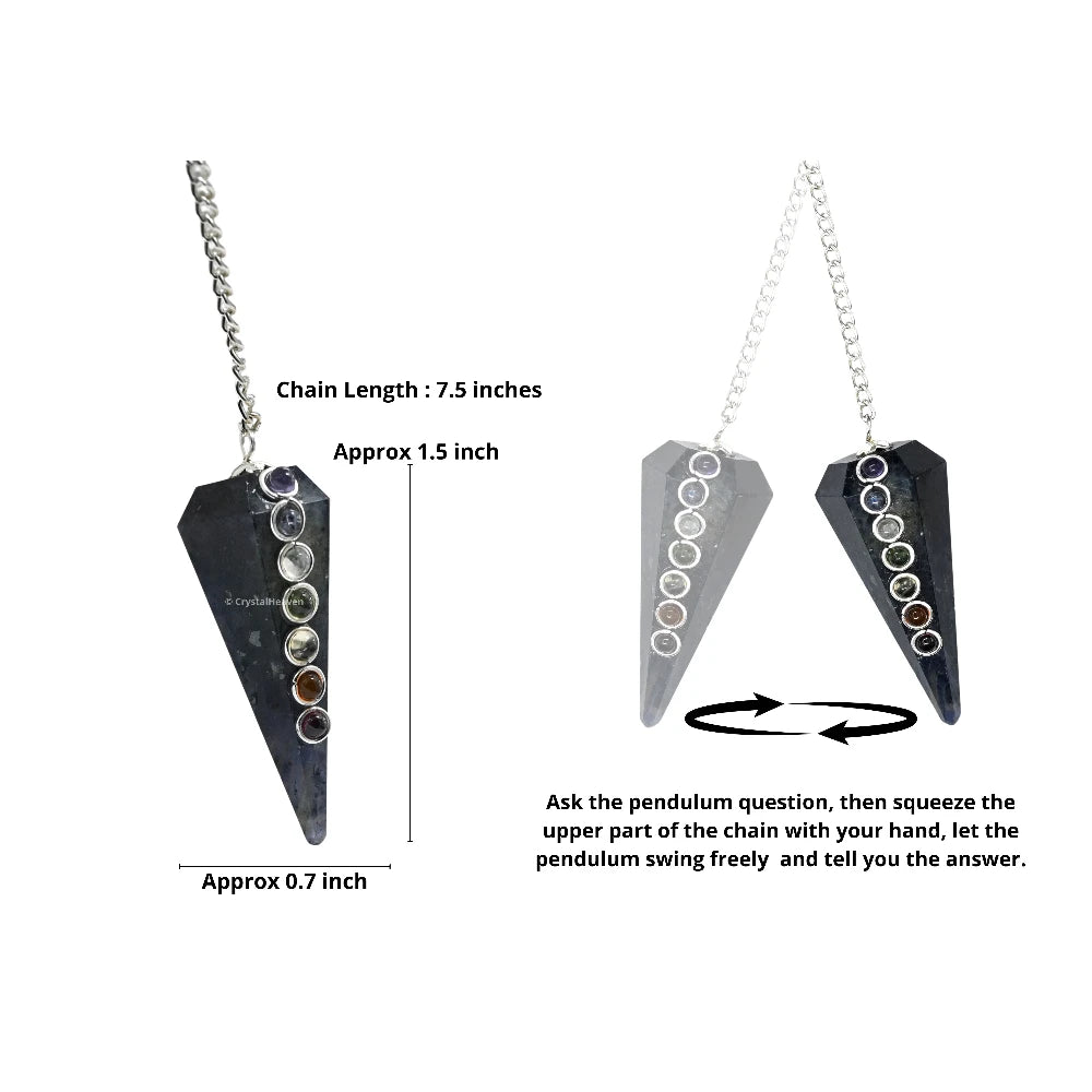 Iolite Pendulum with Chakra Beads