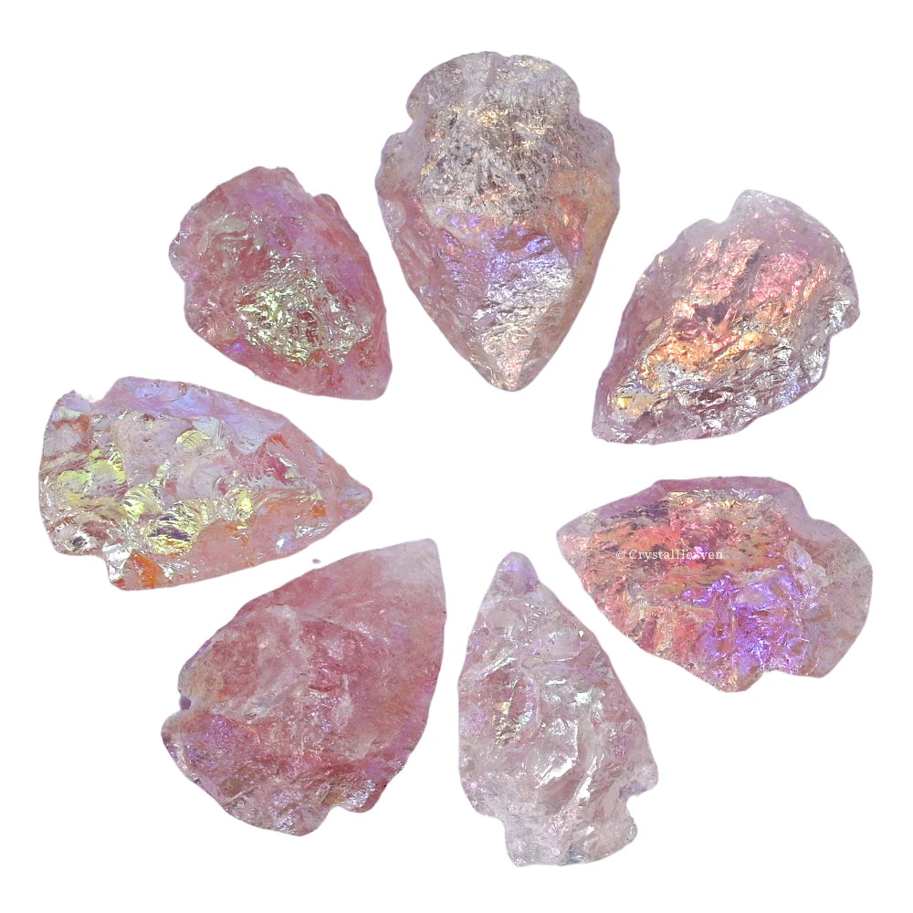 Rose Angel aura Quartz Arrowhead - 1" to 1.5" (5 Pieces)
