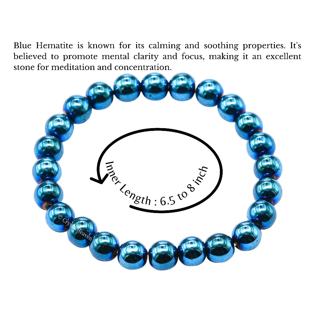 Blue Hematite Bracelet (Elastic)
