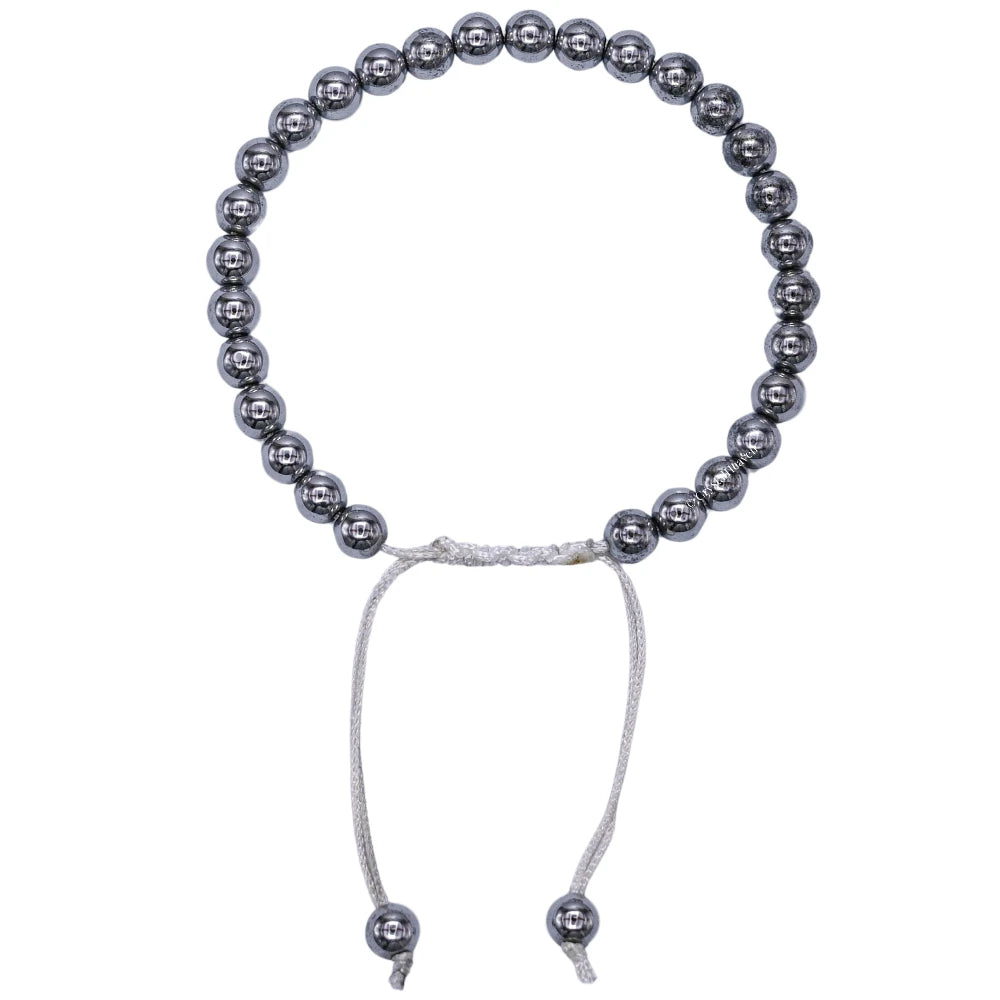 Silver Hematite Healing Crystal Bracelets - 6mm Beads (Adjustable)