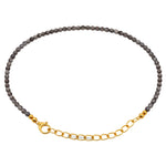 Grey Cats Eye Bracelets - 2mm Faceted Beads (Gold)