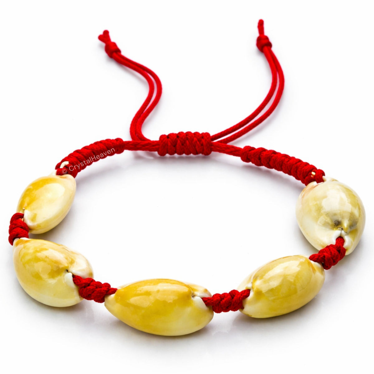 Yellow Cowrie Bracelet (Adjustable)