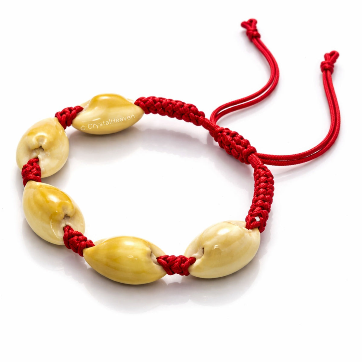 Yellow Cowrie Bracelet (Adjustable)