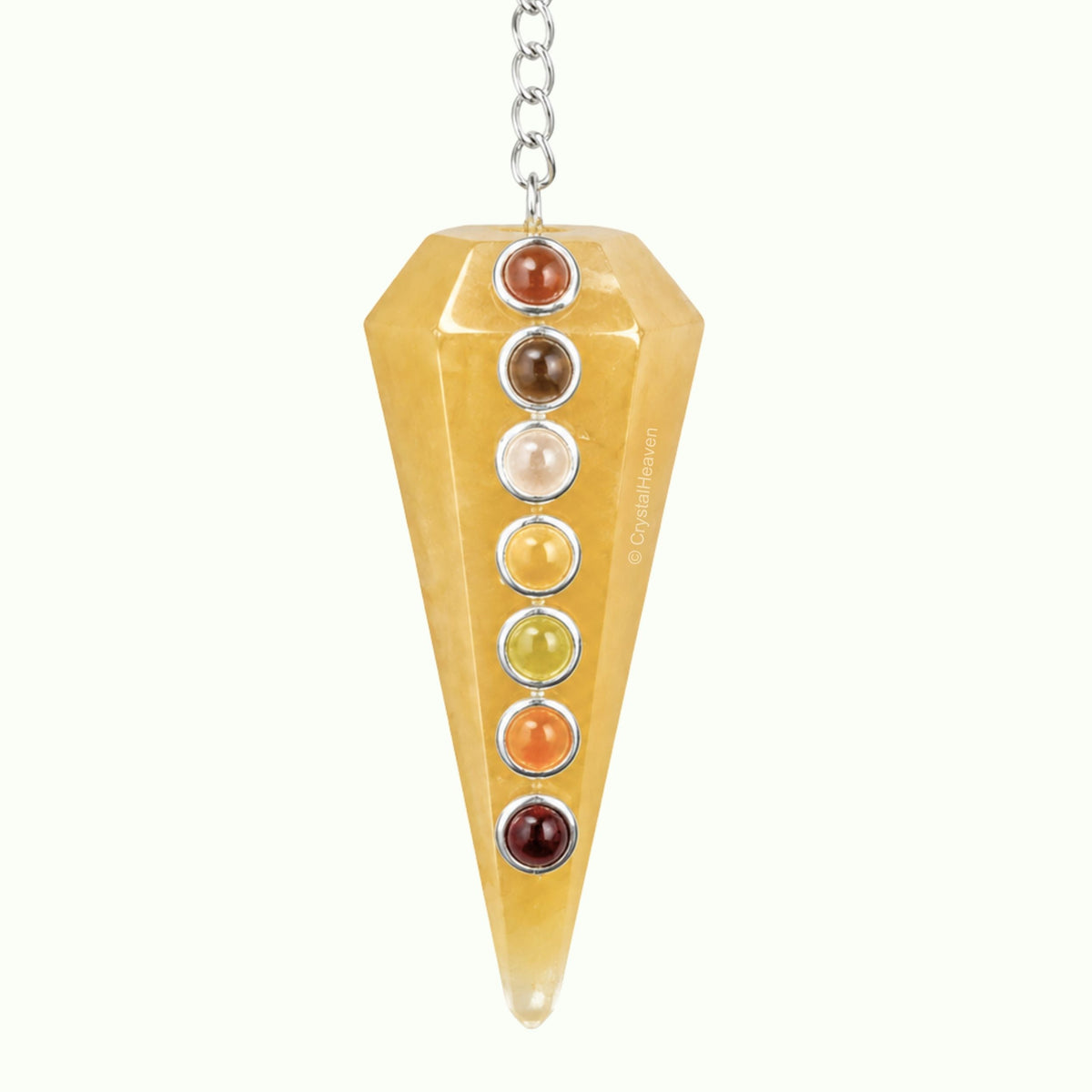 Yellow Aventurine Pendulum with Chakra Beads