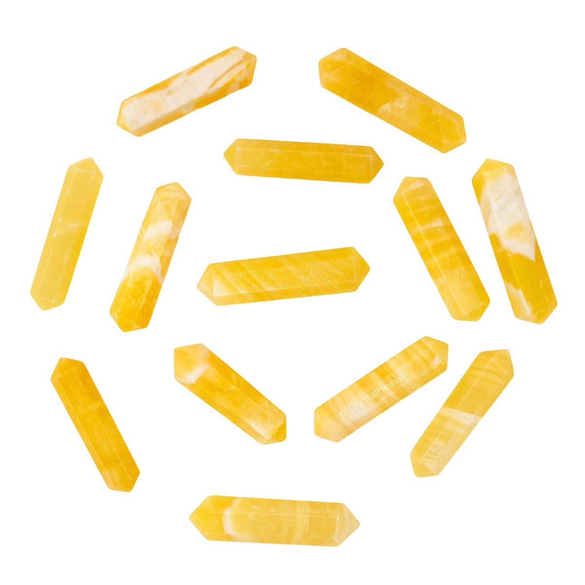 Yellow Calcite Pencil Points (Double Terminated) (Set of 3)